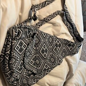 Black and White Patterned Women's Bag